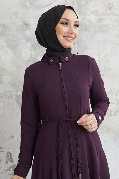 InStyle Δαμάσκηνο Sivya Collar Πλεκτό Κουμπί Ζώνη Ferace