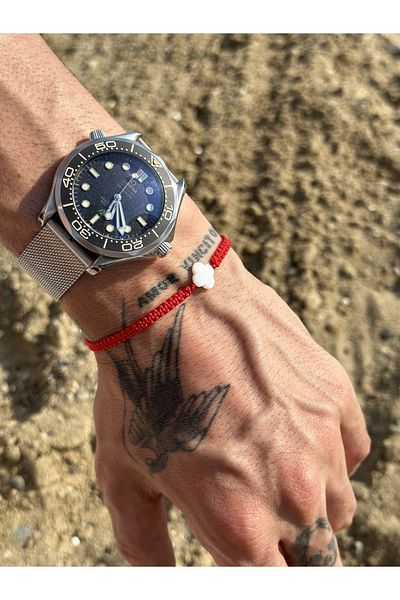 CAPO by Aytaç Yamaç Red Thread Bracelet with Mother of Pearl Stone Gift Bracelet for Lovers