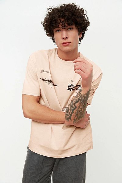 Trendyol Collection Tricou oversize din bumbac imprimat cu decolteu - TMNSS20TS1097