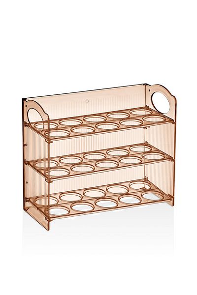 VİP AHMET 3 Shelves Layered Egg Holder Organizer - Transparent Copper Vp-081