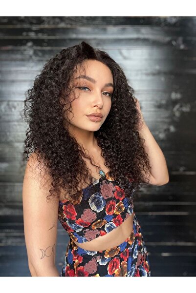 Suzan Peruk Afro Dalgalı Yoğun Kıvırcık Gerçek Saç Tül peruk Ana renk