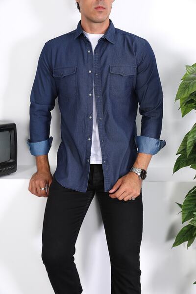 ENZİM JEANS Чоловіча сорочка з вимитим ефектом