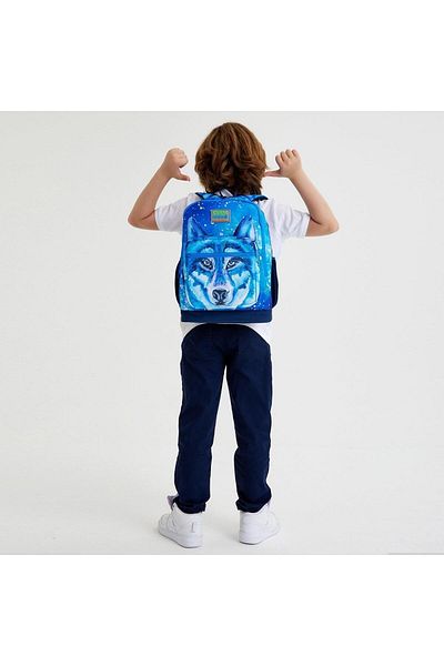 Coral High Set de geanți de școală din 2 piese cu model de lup bleumarin pentru copii SET0223743