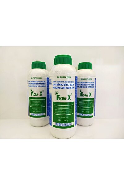 GÜBRE Flora-x 1 Bitki Aktivatörü Çiçek Tutturucu 3 Adet 1litre