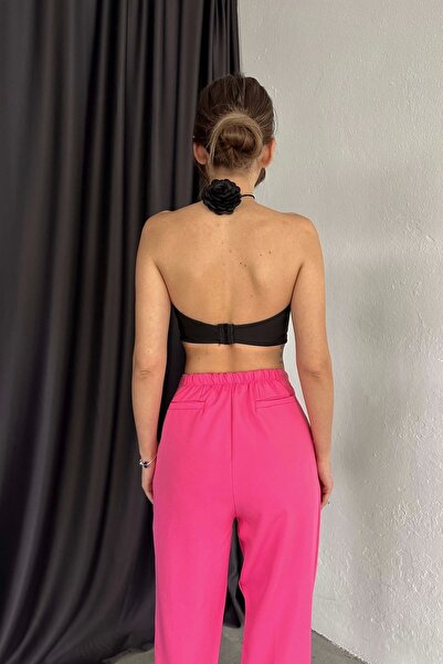 Eka Γυναικείο Μπουστάκι Μαύρο Crop 0956-0039