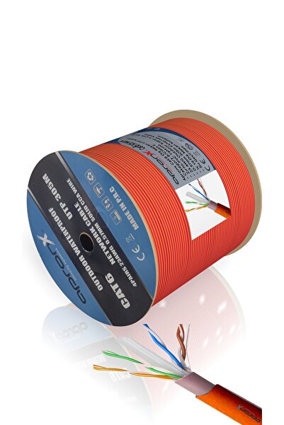 APRONX 305 Metre Cat6 23awg Cat6 Kablo Outdoor Turuncu Dış Mekan Cat6 Utp Kablo Zırhlı Cat6 Kablo