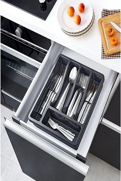 KOZART Adjustable Sliding Slide Drawer Spoon Holder 3 SIZE SPOON Holder