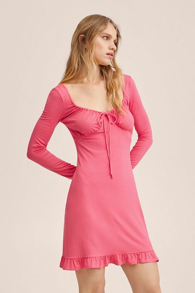 MANGO Woman Rózsaszín női ruha 27035806