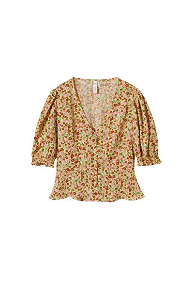 MANGO Woman Waniliowa bluzka damska 27017125