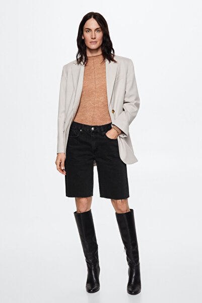 MANGO Woman Siyah Denim Kadın Şort & Bermuda 37050457