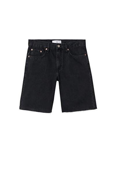 MANGO Woman Siyah Denim Kadın Şort & Bermuda 37050457