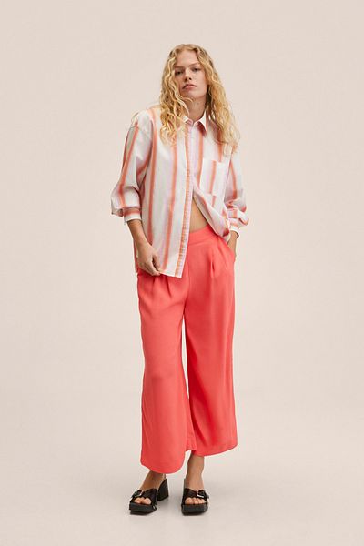 MANGO Red Women's Trousers 27008633