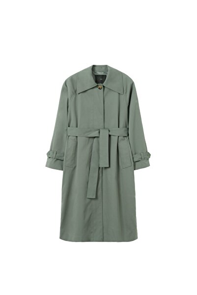 MANGO Синій жіночий тренчкот 27034756