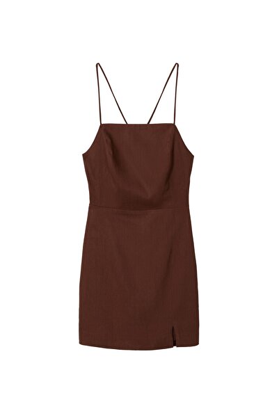 MANGO Kahverengi Kadın Elbise 37010461