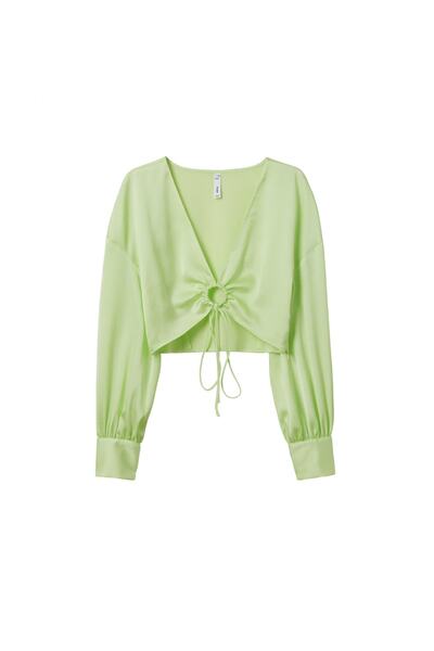 MANGO Woman Żółta bluzka damska 27055776