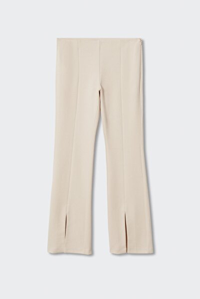 MANGO Ekru Kadın Pantolon 37053843