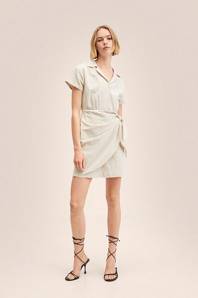 MANGO Woman Бежева жіноча сукня 27097129