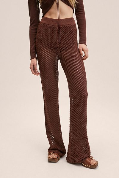 MANGO Brown Women's Trousers 27097126