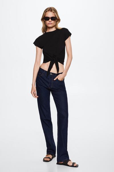 MANGO Μαύρο Γυναικείο T-Shirt 37085917