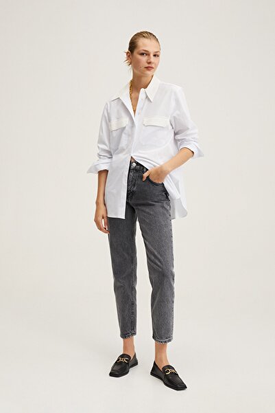 MANGO Woman Gray Women's Jeans 27011119