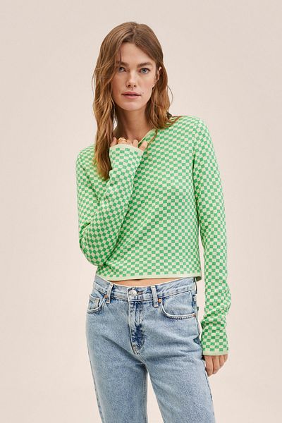 MANGO Grüner Damenpullover 27067128