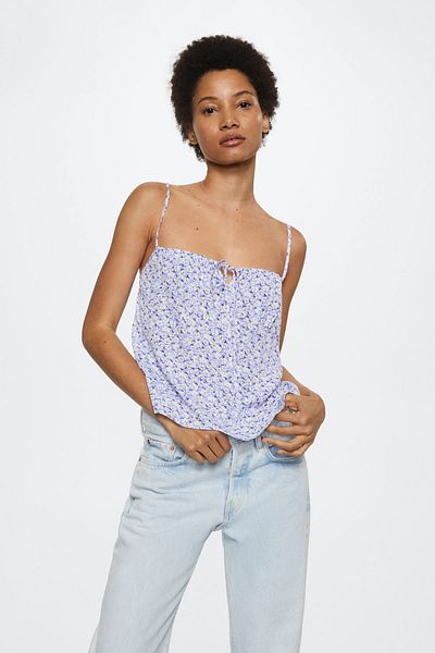MANGO Blaue Damenbluse 27018634