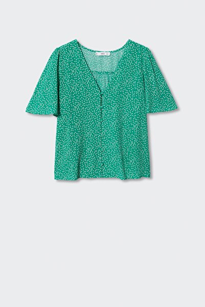 MANGO Woman Zelená dámská halenka 37092879