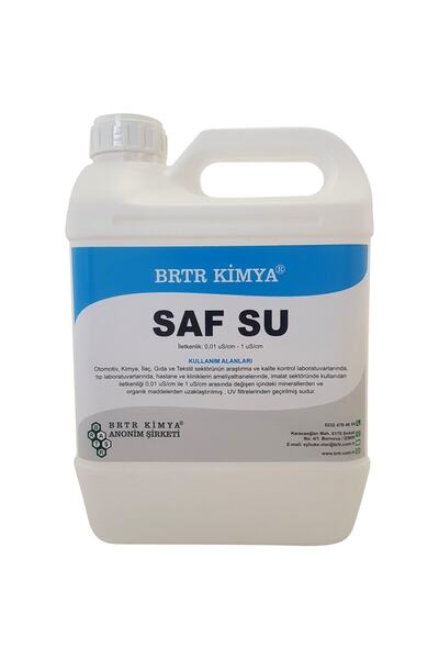 Brtr Kimya 5 lt Saf Su-Deiyonize Su-Distile Su-GümüşSuyu - Radyatör Suyu 0ppm