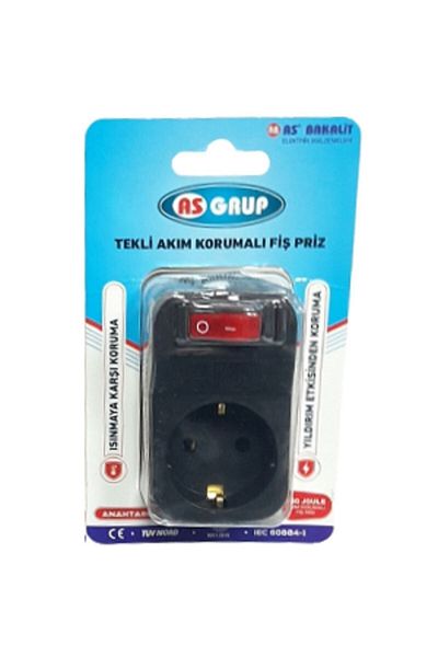 As Bakalit Switched Surge Protected Socket