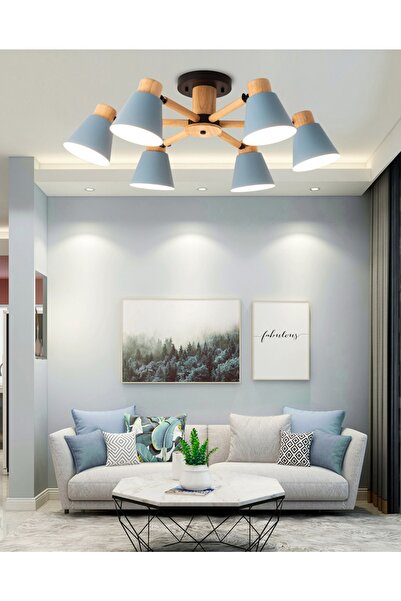 SimaAvize Pretty Ahşap Oynar Başlı Avize