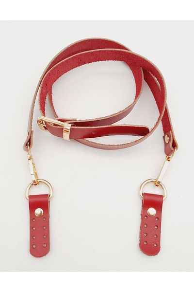 angel çanta aksesuar Angel Bag - Real Leather, Adjustable Long Handle, Red Light Gold Metal Accessory