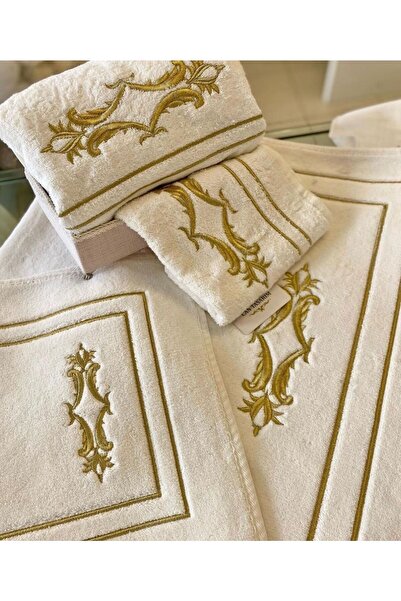 cantasarım ev tekstili Gold İşleme Bambu Klozet Set