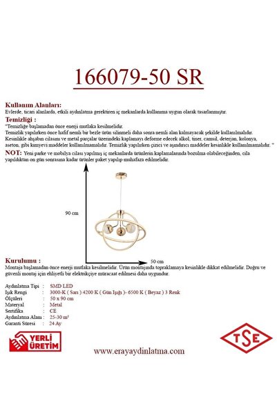 Eray Aydınlatma 166079-50 Sarkıt Led Avize