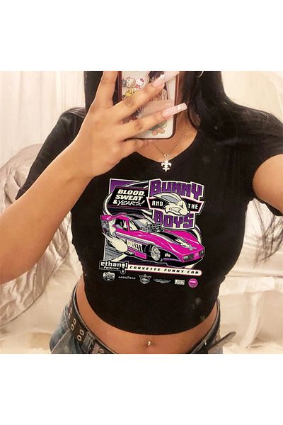 Touz Bunny Boys Black Crop - Αυτοκίνητο με στάμπα Blunt Blunt