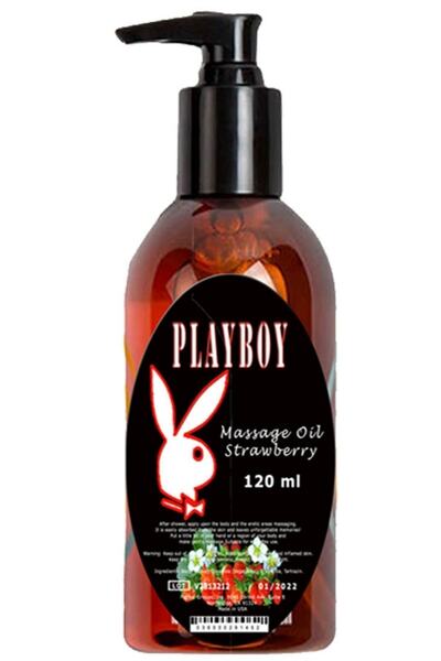 Playboy Çilek Aromalı Vücut Masaj Yağı 120ml - Tutkulu ve Rahatlatıcı Masaj D...