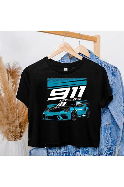 Touz Zolid Wear 911 Stars - Black Crop Top