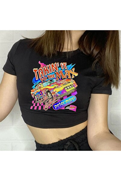 Touz Μαύρο Crop - Blunt Blunt Takin'it To The Max Εκτυπωμένο