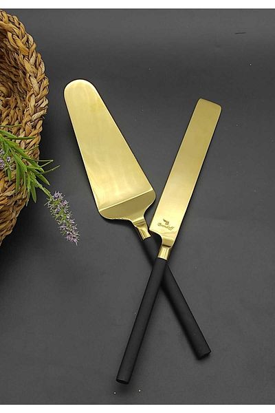 BRONDOFF Black Gold Spatula Cake Set