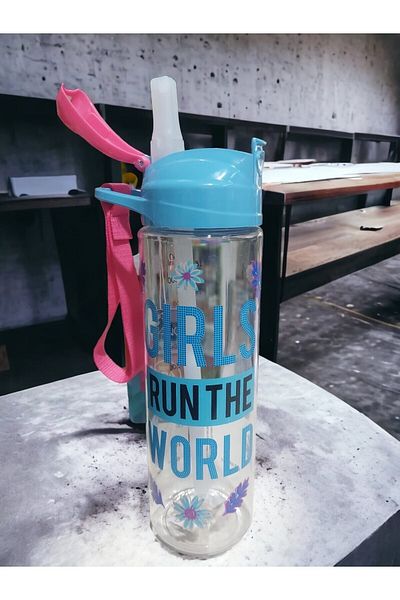 Timon زجاجة مياه مطبوعة للفتيات Run The World