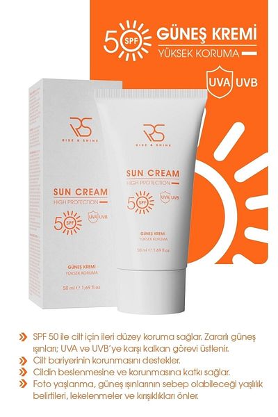 Rise & Shine Protective Sunscreen with Vitamin E - UVA and UVB, SPF 50+ 50 ml