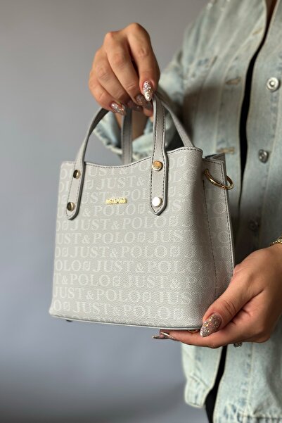 Just Polo منتج جديد حقيبة كتف نسائية بثلاثة أقسام 2193 رمادية اللون
