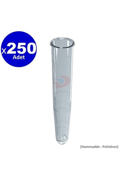 Fıratmed Santrifüj Test Tüpü 16x100 (Deney Tüpü) | Dibi Konik - Polistiren | 250 Adet