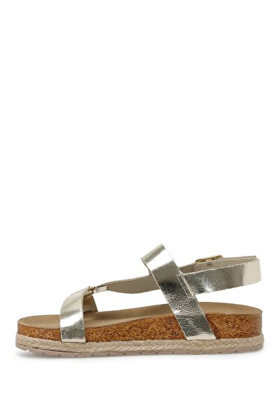 Nine West EWO 3FX Altın Kadın Kalın Taban Sandalet