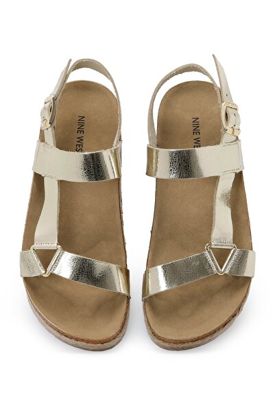 Nine West EWO 3FX Altın Kadın Kalın Taban Sandalet