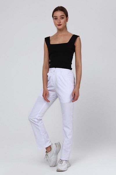 Uniprom Women's Doctor Nurse Chef Served Alpaca Fabric Trousers White