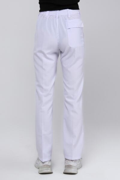 Uniprom Γυναίκα Γιατρός Νοσοκόμα Μαγειρική Υπηρεσία Αλπακά Υφασμάτινο Παντελόνι Λευκό