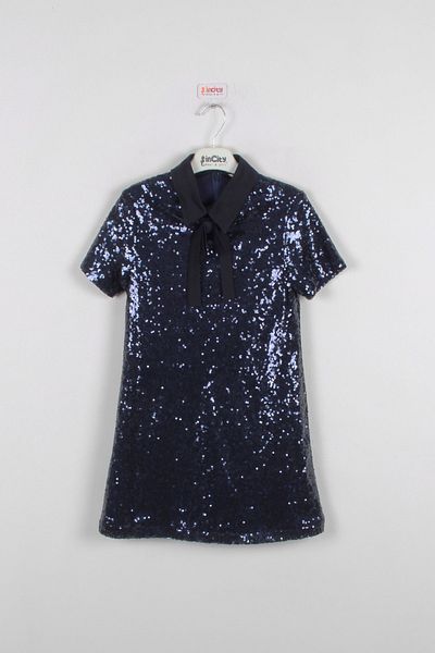 incity Girl's Sequin Navy Blue Dress