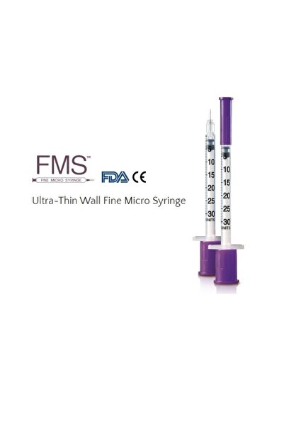 FMS Micro Fine 0.5 Ml Enjektör Şırınga (32g X 8mm) - 100 Adet