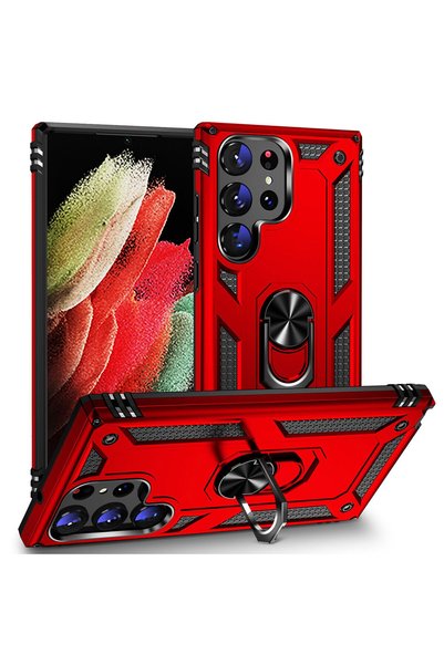 ZM STORE Galaxy S23 Ultra Case Zore Vega Tank Ring Stand Cover