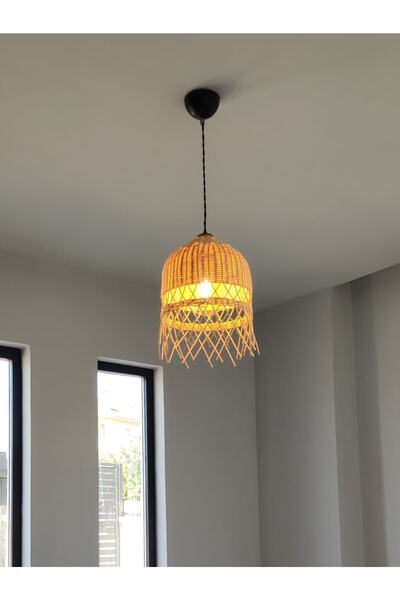 rattam Bambu Avize Rattan Sarkıt: Starlight Çam Kabuğu Renk: 30-32